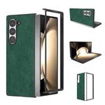 For Samsung Galaxy Z Fold6 Black Frame PU Leather Full Coverage Phone Case(Green)