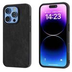 For iPhone 16 Pro Max Black Frame PU Leather Full Coverage Phone Case(Black)