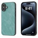 For iPhone 16 Plus Black Frame PU Leather Full Coverage Phone Case(Light Blue)