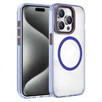 For iPhone 15 Pro Max Crystal TPU Hybrid PC MagSafe Phone Case(Transparent Blue)