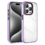 For iPhone 15 Pro Max Crystal TPU Hybrid PC Phone Case(Transparent Purple)