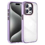 For iPhone 15 Pro Crystal TPU Hybrid PC Phone Case(Transparent Purple)