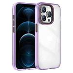 For iPhone 12 Pro Max Crystal TPU Hybrid PC Phone Case(Transparent Purple)