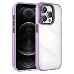 For iPhone 12 Pro Crystal TPU Hybrid PC Phone Case(Transparent Purple)