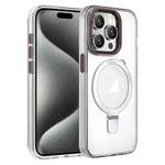 For iPhone 15 Pro Max Crystal TPU Hybrid PC MagSafe Holder Phone Case(Transparent)