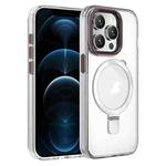 For iPhone 12 Pro Max Crystal TPU Hybrid PC MagSafe Holder Phone Case(Transparent)