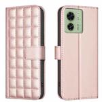 For Motorola Edge 40 5G Square Texture Leather Phone Case(Rose Gold)