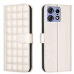 For Motorola Edge 50 Pro 5G Square Texture Leather Phone Case(Beige)