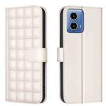 For Motorola Moto G34 5G Square Texture Leather Phone Case(Beige)