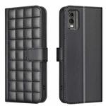 For Nokia C32 Square Texture Leather Phone Case(Black)