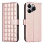 For Tecno Spark 20 Pro Square Texture Leather Phone Case(Rose Gold)