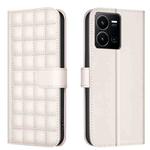 For vivo Y35 4G / Y22s Square Texture Leather Phone Case(Beige)