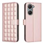 For vivo Y03 4G Global Square Texture Leather Phone Case(Rose Gold)