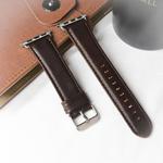 For Apple Watch 5 & 4 44mm / 3 & 2 & 1 42mm Round Tail Retro Crazy Horse Texture Leather Watch Band(Dark Brown)