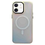 For iPhone 12 Laser Metal Lens Protection Frame MagSafe Phone Case(Black)