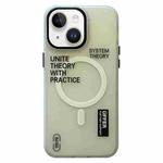 For iPhone 15 Frosted Metal Lens Protection Frame MagSafe Phone Case(SYSTEM)
