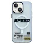 For iPhone 14 Frosted Metal Lens Protection Frame MagSafe Phone Case(SPEED)