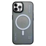 For iPhone 13 Pro Frosted Metal Lens Protection Frame MagSafe Phone Case(Black SENSORY)