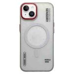 For iPhone 13 Frosted Metal Lens Protection Frame MagSafe Phone Case(Red SENSORY)