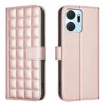 For Honor X7a Square Texture Leather Phone Case(Rose Gold)