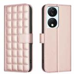 For Honor X7b Square Texture Leather Phone Case(Rose Gold)