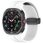 For Samsung Galaxy Watch Ultra 47mm Magnetic Folding Buckle Silicone Watch Band(White)