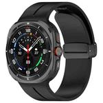 For Samsung Galaxy Watch Ultra 47mm Magnetic Folding Buckle Silicone Watch Band(Black)