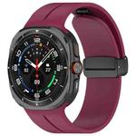 For Samsung Galaxy Watch Ultra 47mm Magnetic Folding Buckle Silicone Watch Band(Wine Red)