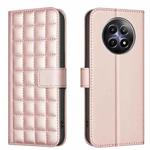 For Realme 12 5G Global Square Texture Leather Phone Case(Rose Gold)