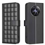 For Realme 12 5G Global Square Texture Leather Phone Case(Black)