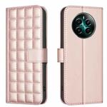 For Realme 12+ 5G Square Texture Leather Phone Case(Rose Gold)
