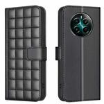 For Realme 12+ 5G Square Texture Leather Phone Case(Black)