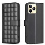 For Realme C53 Square Texture Leather Phone Case(Black)