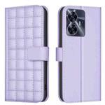 For Realme C55 Square Texture Leather Phone Case(Purple)