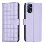 For OPPO A16 / A16s / A54s / A55 / A54 Square Texture Leather Phone Case(Purple)