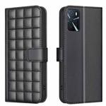 For OPPO A16 / A16s / A54s / A55 / A54 Square Texture Leather Phone Case(Black)