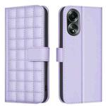 For OPPO A58 4G Square Texture Leather Phone Case(Purple)