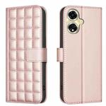 For OPPO A59 5G Square Texture Leather Phone Case(Rose Gold)