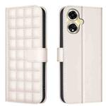 For OPPO A59 5G Square Texture Leather Phone Case(Beige)