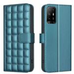 For OPPO A94 5G / Reno5 Z / F19 Pro+ Square Texture Leather Phone Case(Green)