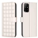 For OPPO A94 5G / Reno5 Z / F19 Pro+ Square Texture Leather Phone Case(Beige)