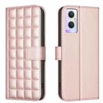 For OPPO A96 5G / Reno7 Z Square Texture Leather Phone Case(Rose Gold)