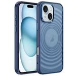 For iPhone 15 Plus Acrylic Skin Feel Corrugated Phone Case(Blue)