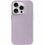 For iPhone 15 Pro Max Macaroon Tile Stripe TPU Hybrid PC Phone Case(Purple)