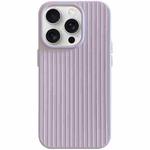 For iPhone 15 Pro Macaroon Tile Stripe TPU Hybrid PC Phone Case(Purple)