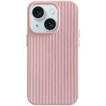 For iPhone 15 Macaroon Tile Stripe TPU Hybrid PC Phone Case(Pink)