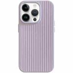 For iPhone 14 Pro Macaroon Tile Stripe TPU Hybrid PC Phone Case(Purple)