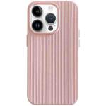 For iPhone 14 Pro Max Macaroon Tile Stripe TPU Hybrid PC Phone Case(Pink)