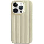 For iPhone 13 Pro Max Macaroon Tile Stripe TPU Hybrid PC Phone Case(Yellow)