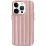 For iPhone 13 Pro Macaroon Tile Stripe TPU Hybrid PC Phone Case(Pink)